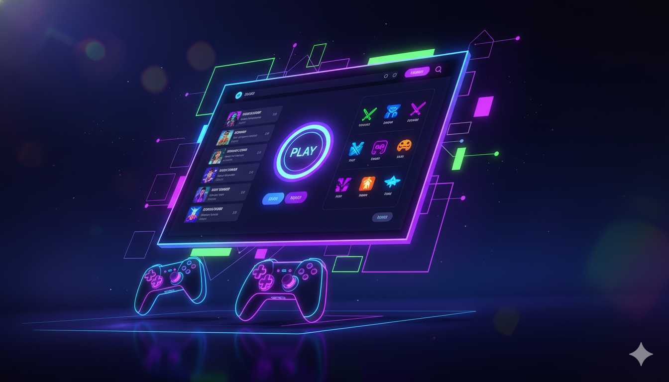 Futuristic interface for a gaming platform